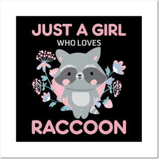 Just A Girl Who Love Raccoon Posters and Art